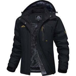 Women's Black Ski Jacket Waterproof Snow Jacket Warm Windproof Winter Coats